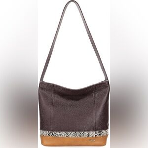 The Sak Women's De Young Hobo Handbag in Brown Snake Block